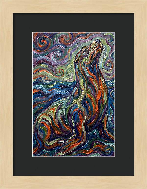 Sea Lion In Vibrant Swirls