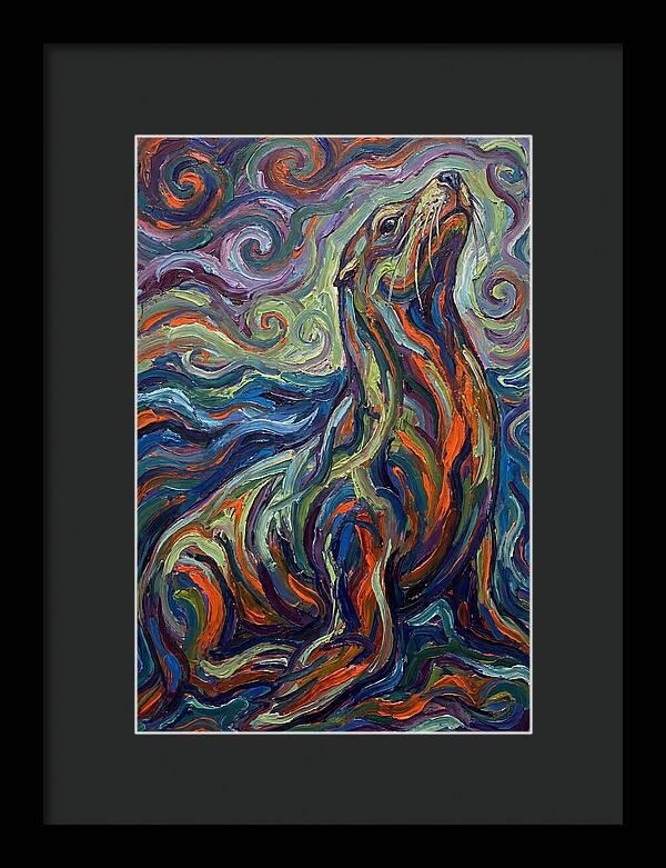 Sea Lion In Vibrant Swirls