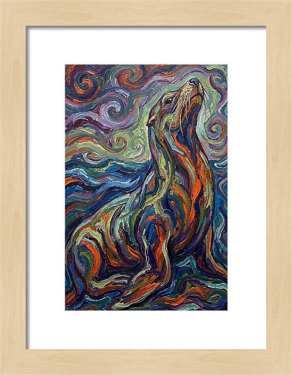 Sea Lion In Vibrant Swirls