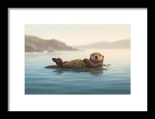 Sea Otter Embraced By Kelp