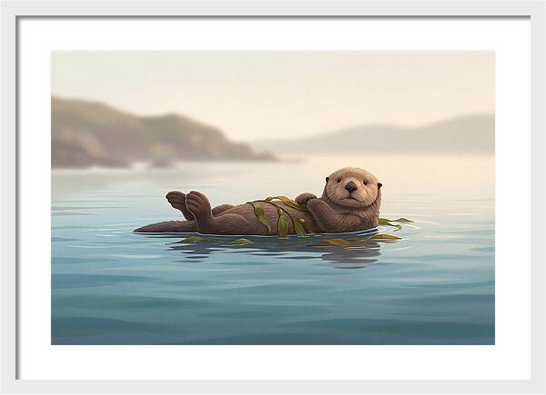 Sea Otter Embraced By Kelp