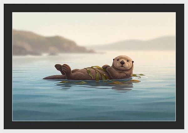 Sea Otter Embraced By Kelp