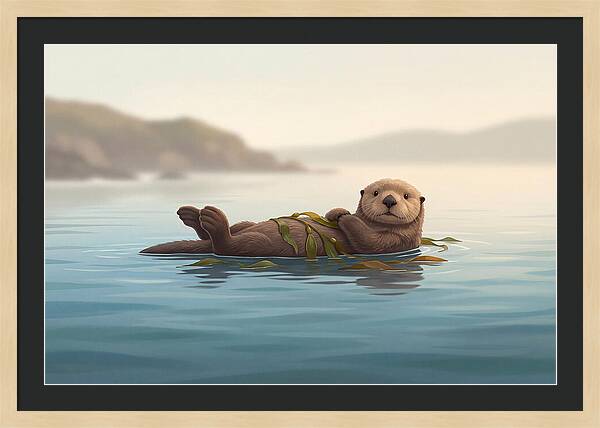 Sea Otter Embraced By Kelp