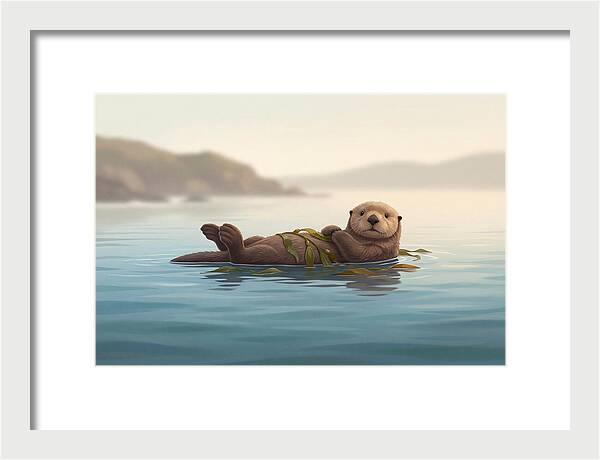 Sea Otter Embraced By Kelp