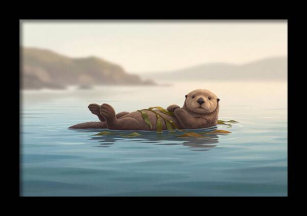 Sea Otter Embraced By Kelp