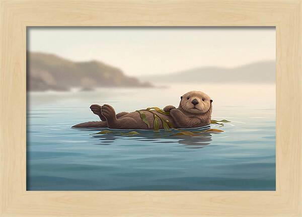 Sea Otter Embraced By Kelp