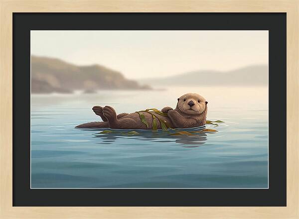 Sea Otter Embraced By Kelp