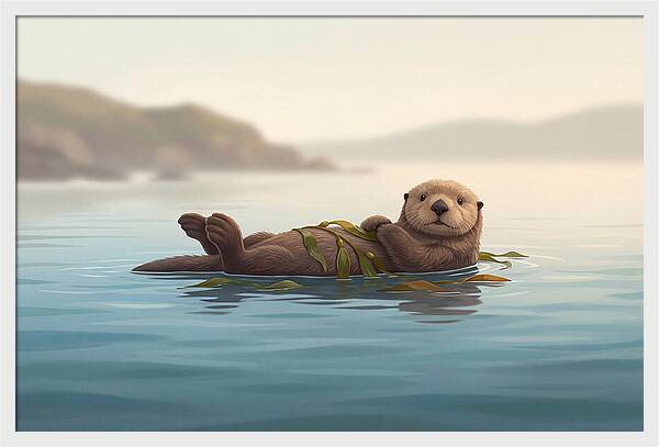 Sea Otter Embraced By Kelp