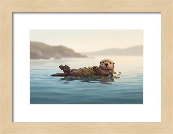 Sea Otter Embraced By Kelp