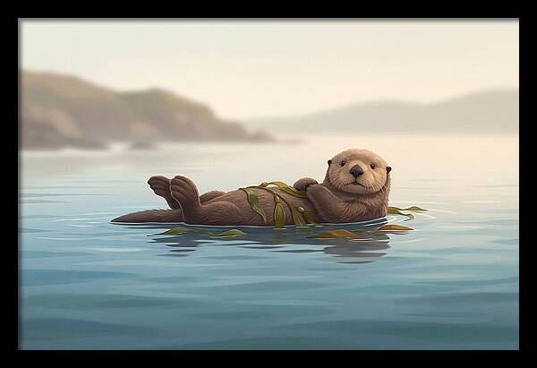 Sea Otter Embraced By Kelp