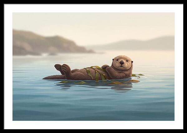 Sea Otter Embraced By Kelp