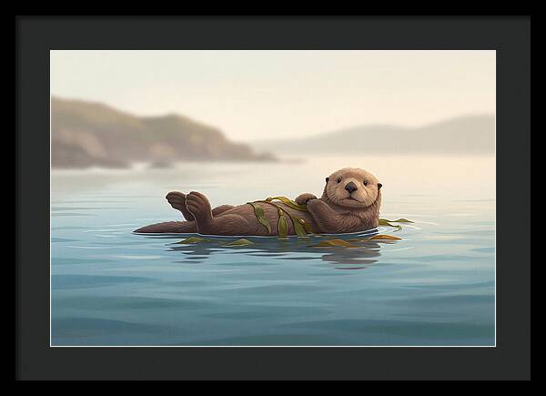 Sea Otter Embraced By Kelp