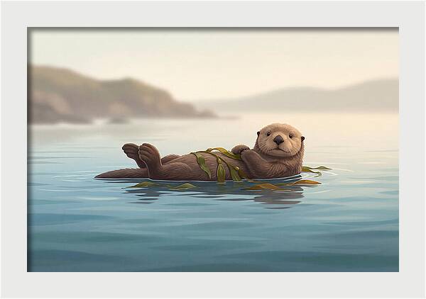 Sea Otter Embraced By Kelp