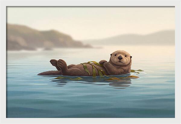 Sea Otter Embraced By Kelp