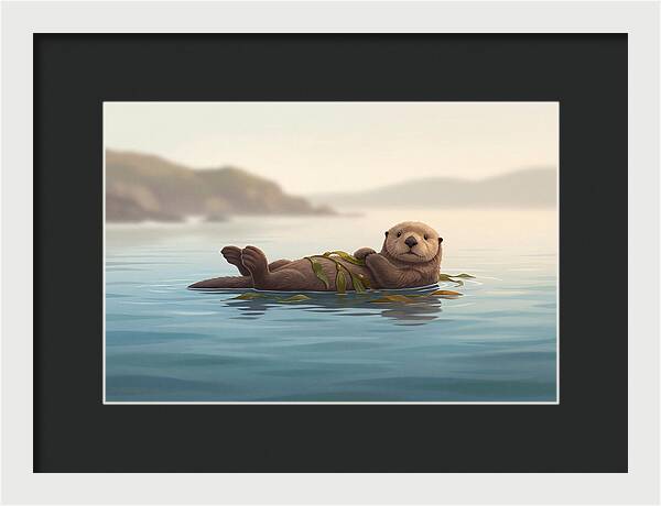 Sea Otter Embraced By Kelp