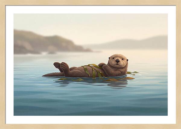 Sea Otter Embraced By Kelp