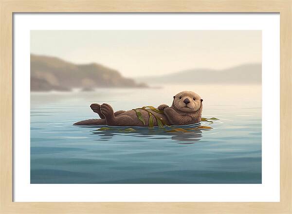 Sea Otter Embraced By Kelp