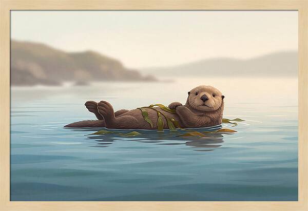 Sea Otter Embraced By Kelp