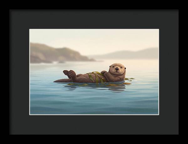 Sea Otter Embraced By Kelp