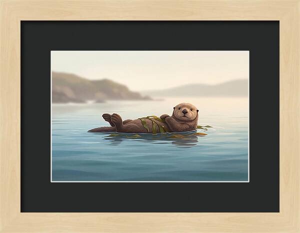 Sea Otter Embraced By Kelp