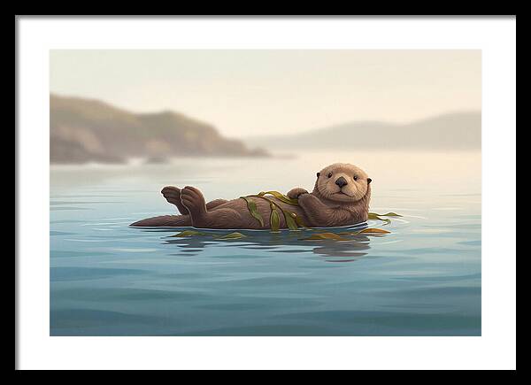 Sea Otter Embraced By Kelp