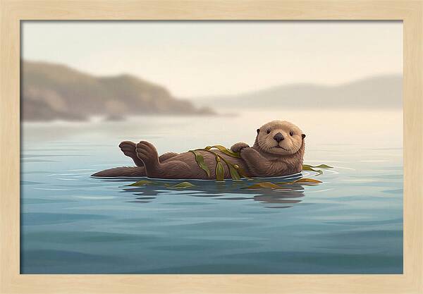 Sea Otter Embraced By Kelp