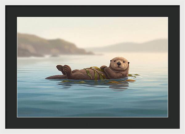 Sea Otter Embraced By Kelp