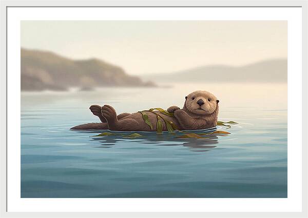 Sea Otter Embraced By Kelp