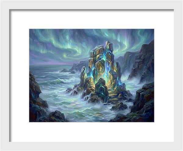 Sea Stack Under Aurora