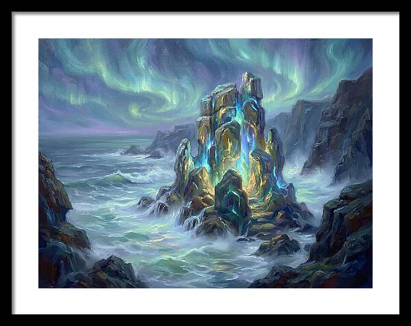 Sea Stack Under Aurora