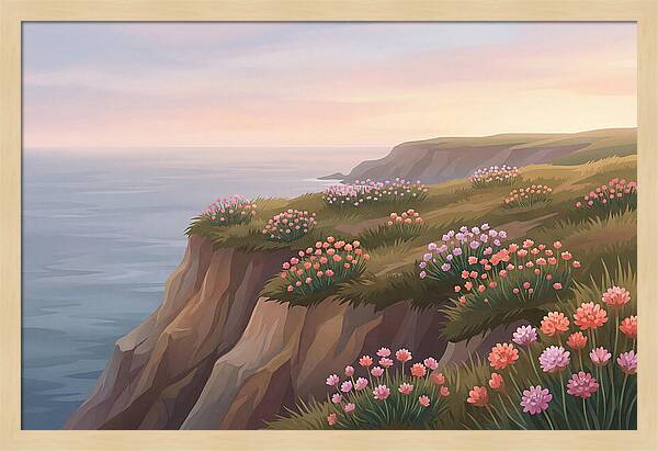 Sea Thrift Blossoms By The Coast