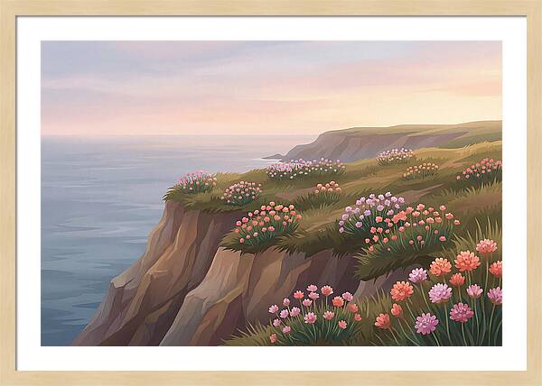 Sea Thrift Blossoms By The Coast