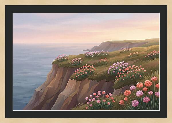 Sea Thrift Blossoms By The Coast