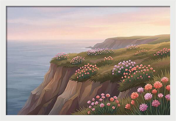 Sea Thrift Blossoms By The Coast