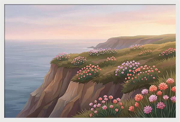 Sea Thrift Blossoms By The Coast
