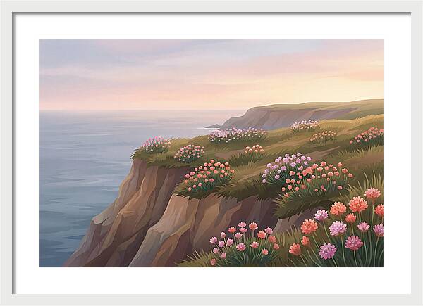 Sea Thrift Blossoms By The Coast