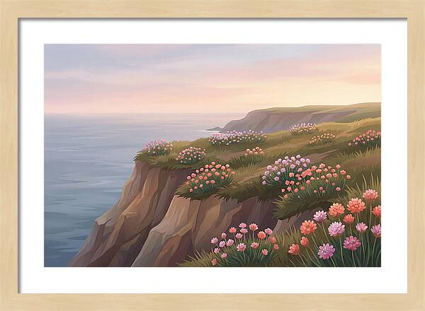 Sea Thrift Blossoms By The Coast