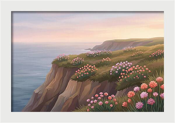 Sea Thrift Blossoms By The Coast
