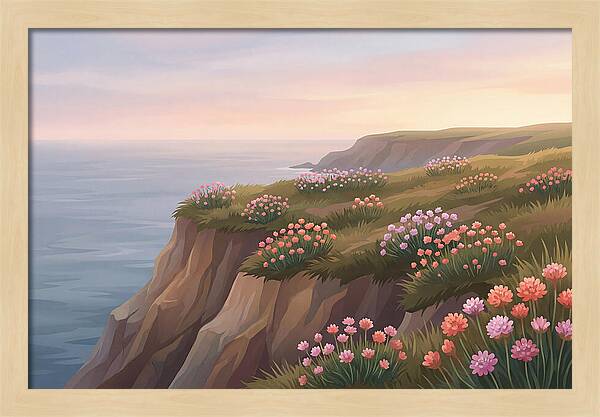 Sea Thrift Blossoms By The Coast