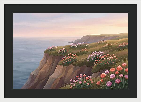 Sea Thrift Blossoms By The Coast