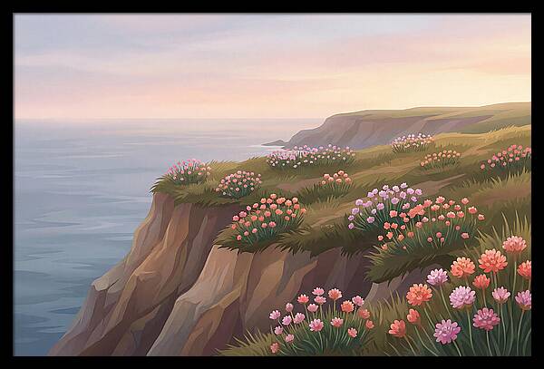 Sea Thrift Blossoms By The Coast