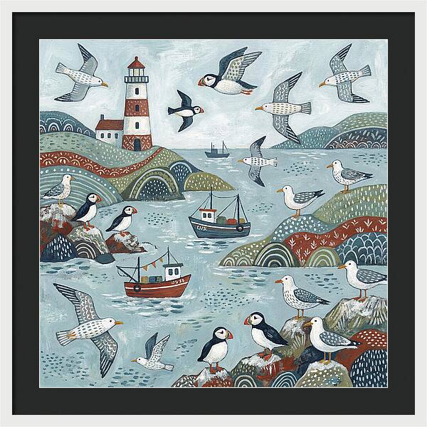 Seabirds By The Lighthouse