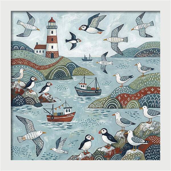 Seabirds By The Lighthouse