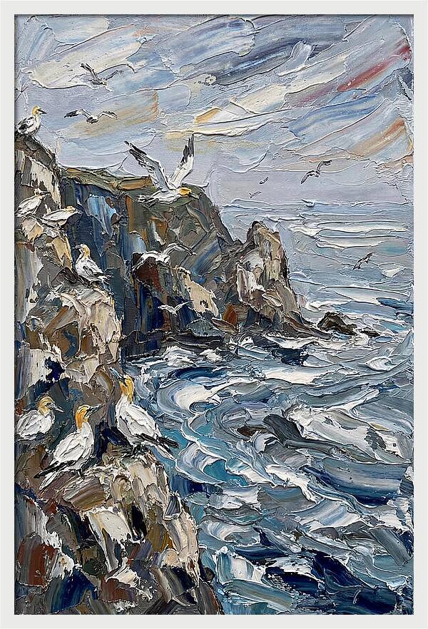 Seabirds Over Coastal Cliffs
