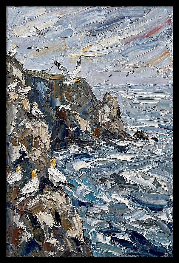 Seabirds Over Coastal Cliffs
