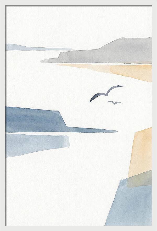Seabirds Over Tranquil Waters