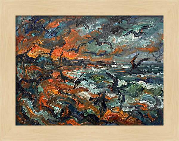 Seabirds Over Turbulent Waves