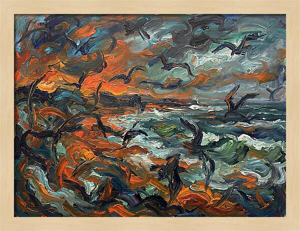 Seabirds Over Turbulent Waves