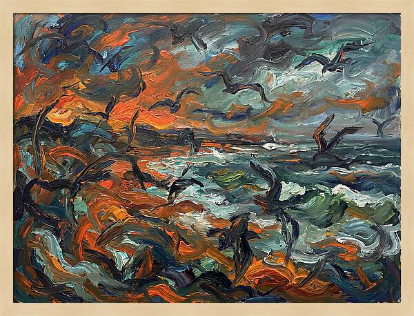 Seabirds Over Turbulent Waves