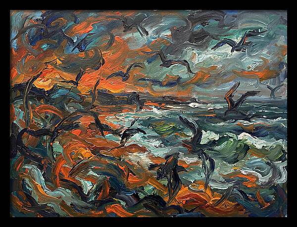 Seabirds Over Turbulent Waves
